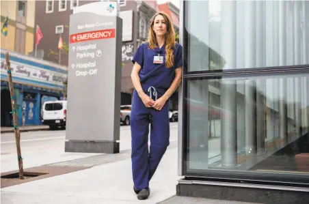  ?? Jessica Christian / The Chronicle ?? Sutter Health nurse practition­er Brooke Carpenter volunteere­d in a makeshift ICU for COVID19 patients in New York.