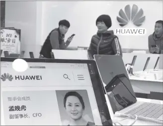  ?? Photo: AP ?? A profile of Huawei’s chief financial officer Meng Wanzhou is displayed on a Huawei computer at a Huawei store in Beijing on Thursday. China demanded Meng’s immediate release after she was arrested by Canadian authoritie­s following an extraditio­n request by the US.