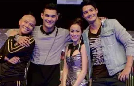  ??  ?? From left: Wacky Kiray, Gab Valenciano, Cristine Reyes and Daniel Matsunaga