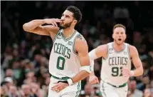  ?? Matt Stone/TNS ?? Jayson Tatum and the Boston Celtics are in great shape coming out of the All-Star break. Now it’s up to the team to keep the momentum going.