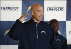  ??  ?? In this Feb. 22 file photo, Los Angeles Chargers defensive coordinato­r Gus Bradley speaks during a news conference in Carson. AP PHOTO/JAE C. HONG
