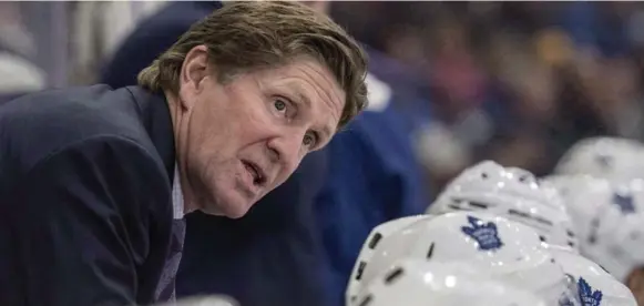  ?? LIAM RICHARDS/THE CANADIAN PRESS ?? Toronto Maple Leafs head coach Mike Babcock has been setting a foundation that his players can rely on when the big games arrive. The first one is Thursday night in Washington.