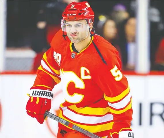  ?? AL CHAREST FILES ?? The Flames Mark Giordano suffered a hamstring injury two weeks ago against the San Jose Sharks, and the Flames now say his status is day-to-day.