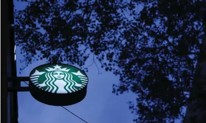  ?? ?? A sign outside a Starbucks location. Photograph: Anushree Fadnavis/Reuters