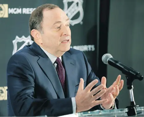  ?? THE ASSOCIATED PRESS ?? NHL commission­er Gary Bettman is being inducted into the Hockey Hall of Fame, but a potential work stoppage is looming.