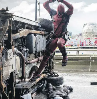  ?? 20TH CENTURY FOX ?? The Deadpool franchise, starring Ryan Reynolds, is notable for its thrilling action sequences and stuntmen’s associatio­ns agree many films would be far less entertaini­ng without stunt performanc­es.