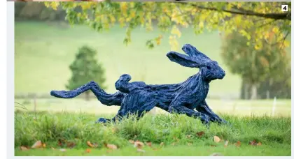  ?? ?? 4 Colourful finishes can be applied to bronze and bronze resin, Blue Hare being a case in point.