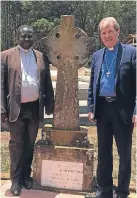  ??  ?? Left: Dundee woman Minnie Watson during her missionary work in Kenya. Above: The Right Rev Dr Russell Barr with the Rev Robert Mbugua at her grave in the country.