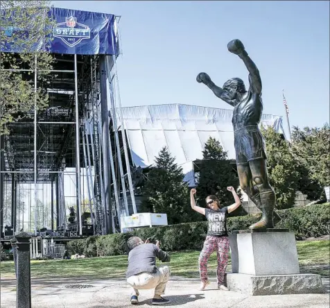  ?? Matt Rourke/Associated Press ?? The NFL is raising its stage in Philadelph­ia not far from where “Rocky” raised his arms.