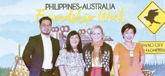  ??  ?? Australian Ambassador Amanda Gorely and Davao City Administra­tor lawyer Zuleika Lopez with SM Lanang Premier Mall manager Nick Santos and SM SVP for marketing communicat­ions Millie Dizon during the Philippine­Australia Friendship Day launch