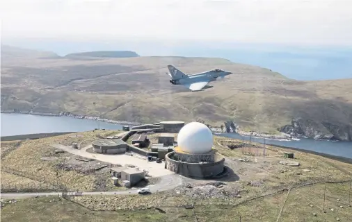  ??  ?? KEEN LOOK-OUT: RAF Saxa Vord radar station on Unst guarded against intrusion by Soviet bombers