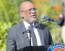  ?? AP ?? Haitian Prime Minister Ariel Henry has resigned after almost three years in office.