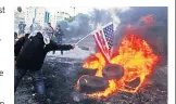  ??  ?? FURY Palestinia­n demo over Jerusalem