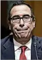  ?? J. SCOTT APPLEWHITE/AP ?? Treasury Secretary-designate Steven Mnuchin endured a blistering round of questions.