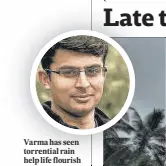  ?? PHOTOS: KALYAN VARMA ?? Varma has seen torrential rain help life flourish when its occurs as it’s meant to, as with the dancing frogs (extreme right) in the Western Ghats. Recently, in Rajasthan, he saw hail destroy birds’ nests and unseasonal rain disrupt frogs’ nests.