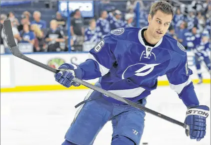  ?? ASSOCIATED PRESS FILE PHOTO ?? To date, Teddy Purcell’s 10 years in profession­al hockey have been entirely spent in North America, including four-and-a-half seasons with the NHL’S Tampa Bay Lightning. Now, the 32-year-old from St. John’s is heading overseas after agreeing to a...