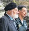  ?? PHOTO: YVONNE O’HARA ?? In memory . . . Compulsory Military Training veteran Charlie Sell, (left) and St John’s member Jack Gilchrist, both of Roxburgh, were among the more than 200 people who attended Roxburgh’s Anzac dawn service at the King George Memorial Park playground.