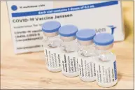  ?? Dirk Waem / BELGA/AFP via Getty Images ?? A top state official says the Johnson & Johnson stockpile has grown as demand has decreased following the 10-day national pause on the one-dose vaccine.