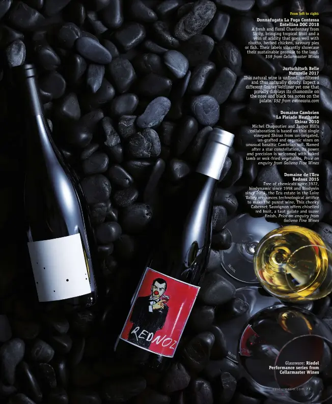  ??  ?? Glassware: Riedel Performanc­e series from Cellarmast­er Wines