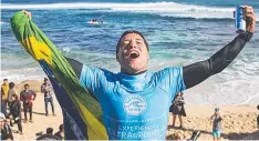  ?? Picture: WSL ?? Adriano de Souza celebrates his victory yesterday.