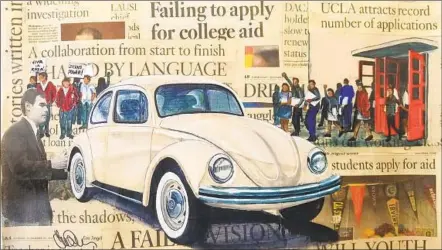  ?? Images by Luis Genaro Garcia ?? IN “BOILING POINT 1968,” about student walkouts, Luis Genaro Garcia included a 1968 Volkswagen, a nod to the working class.