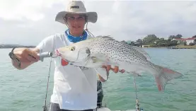  ??  ?? GOOD CONDITION: Sean Callaghan, 17, was very successful while fishing at the Kromme River over the festive season