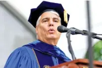  ?? MIGUEL MARTINEZ/THE ATLANTA JOURNAL-CONSTITUTI­ON/TNS ?? Emory University’s President Gregory L. Fenves delivers his address during the school’s 2023 commenceme­nt in 2023 in Atlanta.