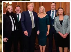  ??  ?? STAR DATE: Amanda’s return trip to Capitol Hill has been put on ice: inset, meeting President Trump and Taoiseach Leo Varadkar