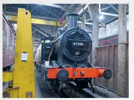  ??  ?? ABOVE ‘Jinty’ No. 47298 in Bury shed at the East Lancashire Railway.