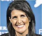  ?? BILD: SN/AP ?? Nikki Haley