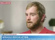  ?? GOOD MORNING AMERICA ?? James Grimes spent hours treading water after falling off a cruise ship in the Gulf of Mexico.