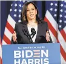  ?? MICHAEL A. MCCOY/TNS ?? Democratic vice presidenti­al nominee Sen. Kamala Harris will be on CNN’s “State of the Union” today.