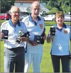  ??  ?? Mermaid Fling winners Ray Walker, Malcolm Nelmes and Ann Walker