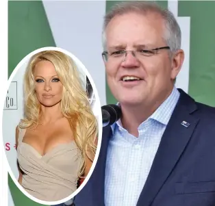  ??  ?? Australian Prime Minister Scott Morrison. INSET: American actress Pamela Anderson.