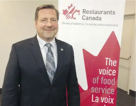  ?? GORDON KENT ?? Mark von Schellwitz of Restaurant­s Canada says industry employment is down.