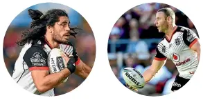  ??  ?? Tohu Harris, left, and Blake Green will start against the Gold Coast Titans.