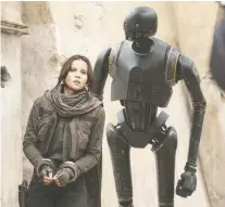  ?? PHOTOS: DISNEY/LUCASFILM ?? Rogue One: A Star Wars Story, starring Felicity Jones, left, was the first in the franchise not to focus on a Skywalker.