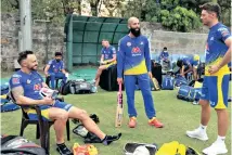  ??  ?? Chennai Super Kings players at a training session