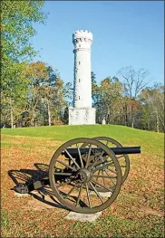  ?? Contribute­d ?? The Wilder Brigade Monument, also known as Wilder Tower, was the first monument placed in the battlefiel­d.