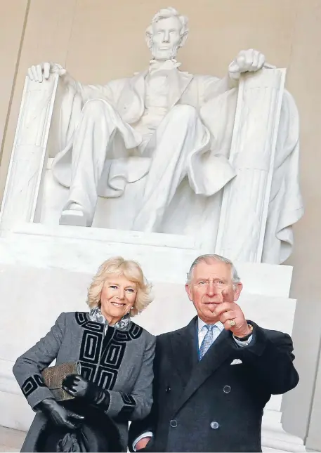  ?? Photo: REUTERS ?? Prince Charles, Prince of Wales, and his wife Camilla, Duchess of Cornwall, visit the Lincoln Memorial in Washington.