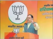  ?? HT PHOTO ?? ■
BJP national president Jagat Prakash Nadda addressing party workers through video-conferenci­ng on Wednesday.