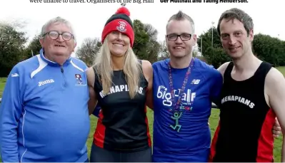  ??  ?? BELOW: Coach Mick McKeon with Helen Sinnott, Ger Mullhall and Tadhg Henderson.