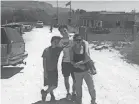  ?? BOB ELSTON ?? Thuan Le Elston and her sons at the Boquillas Crossing Port of Entry in Texas on April 17.