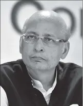  ?? SONU MEHTA/HT ?? Singhvi also lamented the government’s refusal to accept recommenda­tions to elevate justice KM Joseph.