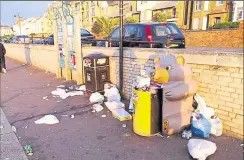  ?? Picture: Peter Hopkins ?? Rubbish blighting Herne Bay promenade.