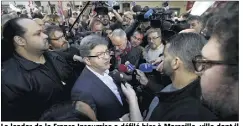  ?? (Photo PQR/La Provence) ?? Le leader de la France Insoumise a défilé hier à Marseille, ville dont il est député. Jean-Luc Mélenchon veut continuer à mobiliser contre les réformes du gouverneme­nt sur le Code du travail.