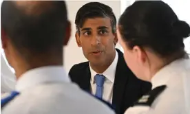  ?? ?? Rishi Sunak at Kilburn police station, in north-west London. Photograph: Justin Tallis/PA