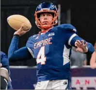  ?? James Franco / Special to the Times Union ?? Former Albany Empire quarterbac­k Tommy Grady said last season with the team was his “worst experience” in his career on Wednesday, but didn’t want to add any more comments Friday, saying he enjoyed his time in Albany and wished the team the best.