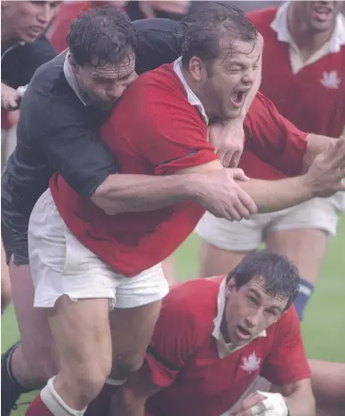  ??  ?? Eddie Evans and Team Canada played New Zealand tough at the 1991 Rugby World Cup.
