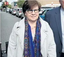  ?? SEAN KILPATRICK/THE CANADIAN PRESS ?? Pat Sorbara arrives for a Election Act bribery trial in Sudbury, Ont., Thursday. Sorbara, who was at the time the Ontario Liberal Party CEO, faces two charges.